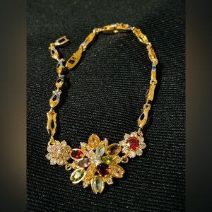 18K Gold Filled and Gold Layered Multi-Color Gemstone Bracelet